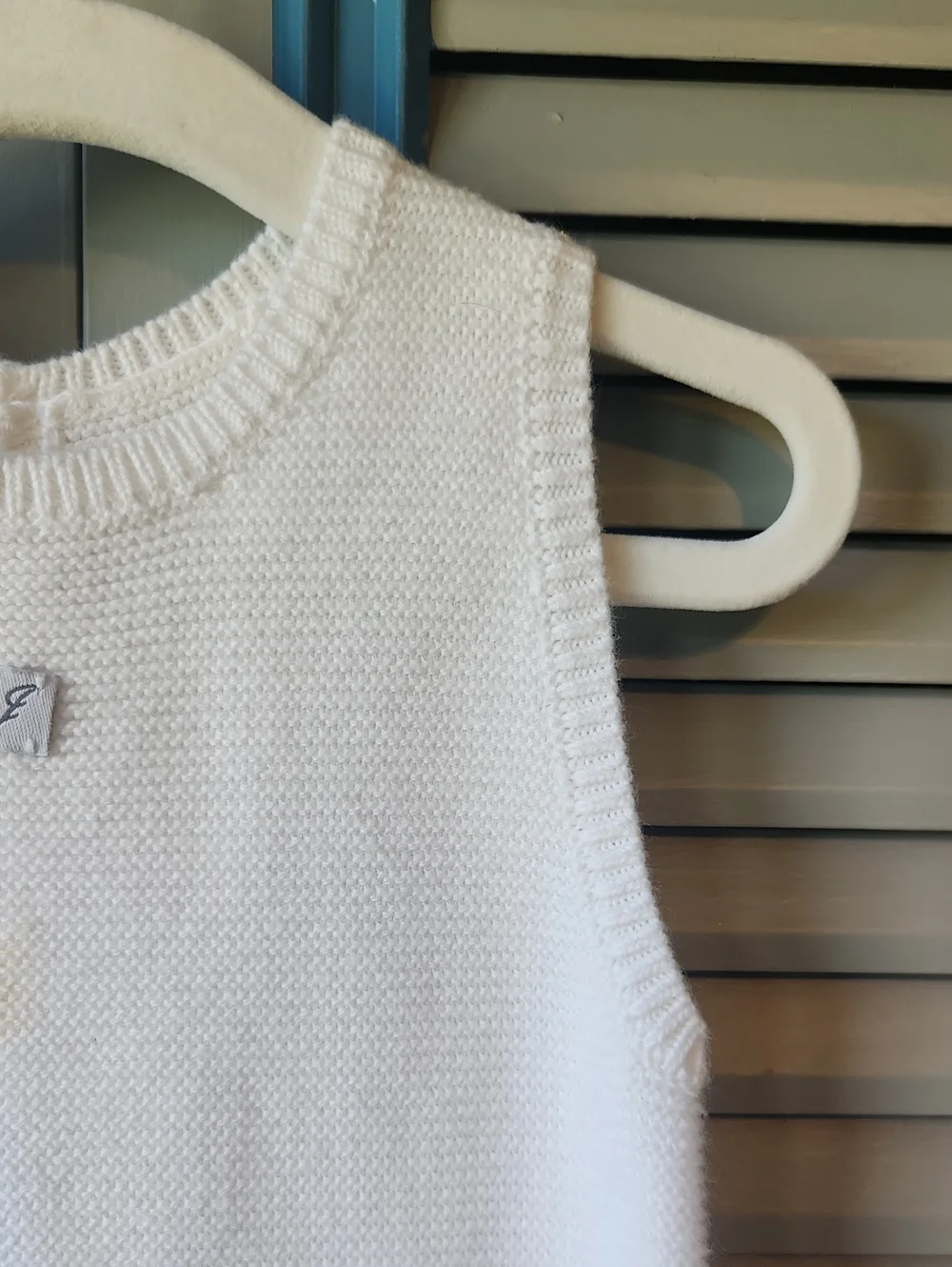 Jacadi Paris Unisex White Knit Baby Romper